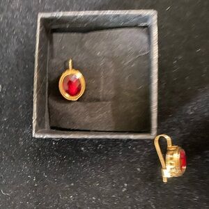 Radiant Red and Gold Teardrop Earrings